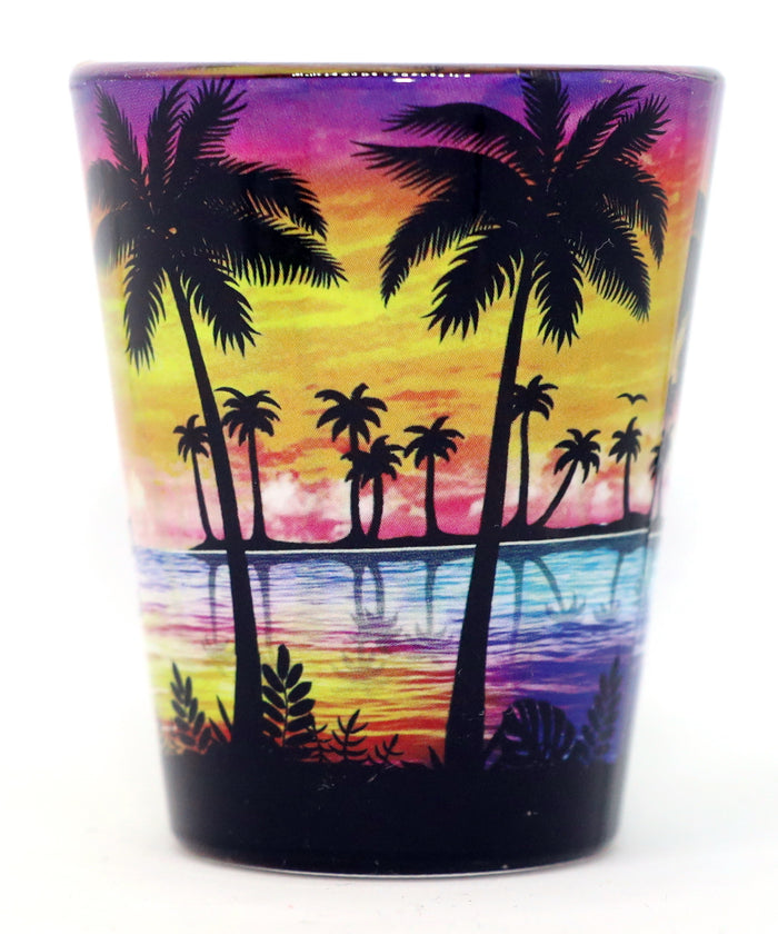 San Juan Puerto Rico Palm Sunset Shot Glass