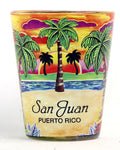San Juan Puerto Rico Yellow Palms In-and-Out Shot Glass