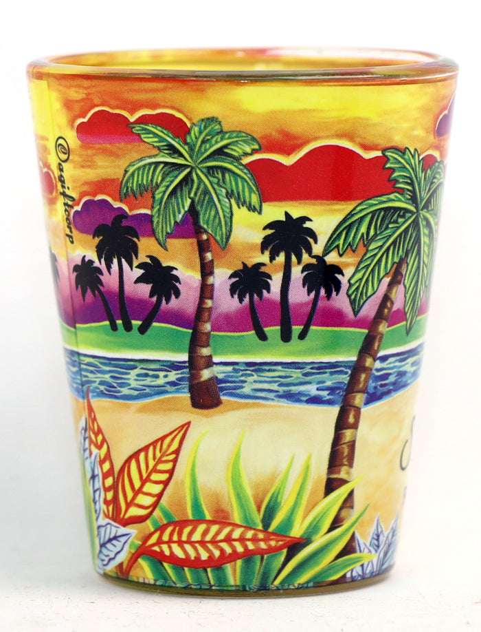 San Juan Puerto Rico Yellow Palms In-and-Out Shot Glass
