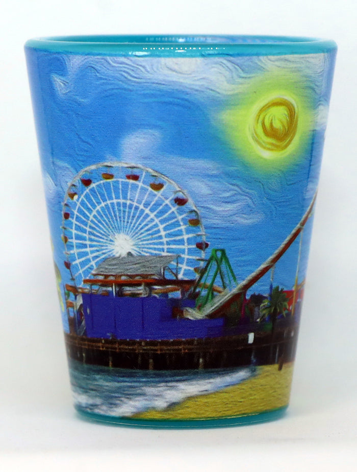 Santa Monica California Attractions Shot Glass