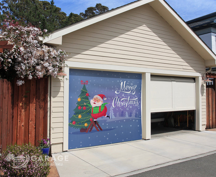 Santa's Christmas Tree | 1-Car Garage Door Cover