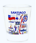 Santiago Chile Landmarks and Icons Collage Shot Glass