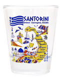 Santorini Greece Landmarks and Icons Collage Shot Glass