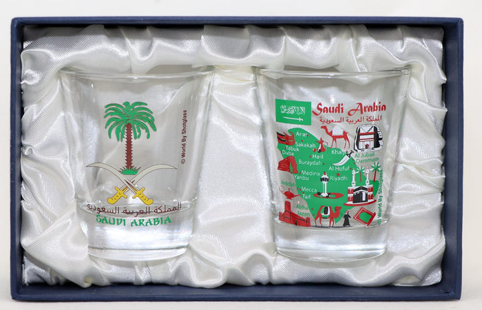 Saudi Arabia Souvenir Boxed Shot Glass Set (Set of 2)