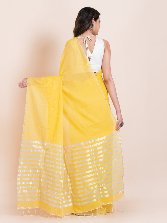 Khaadi cotton saree with warm sunset-inspired tones by Shop AaMe