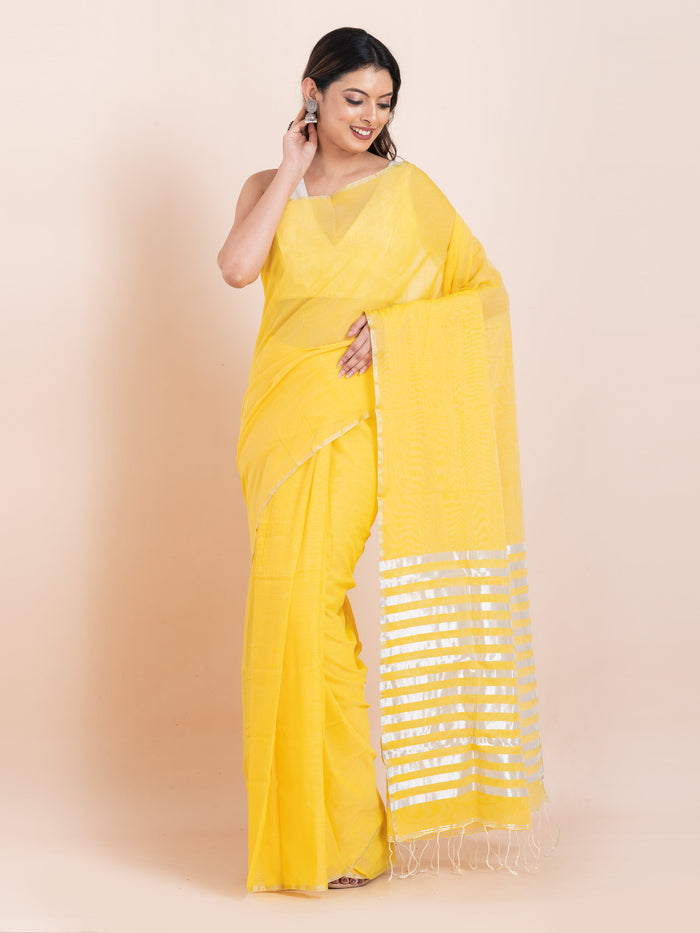 Setting Sun khaadi cotton saree featuring a soft and comfortable drape
