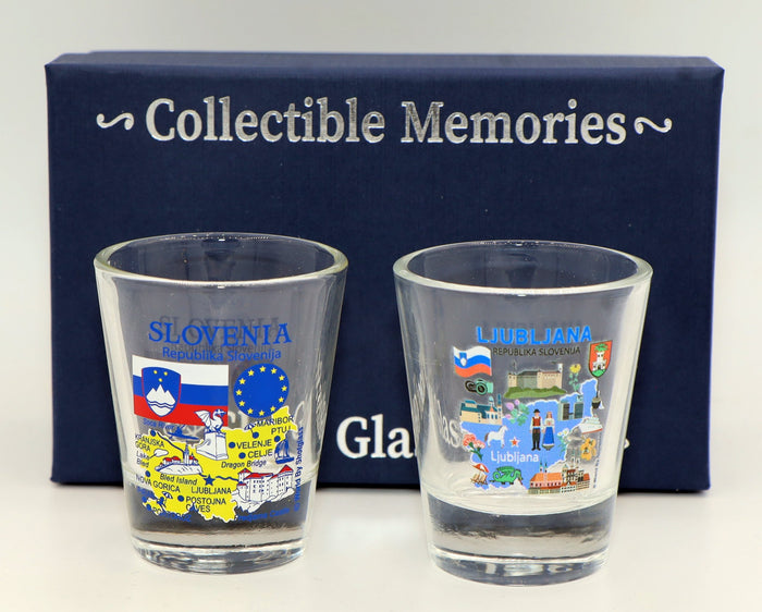 Slovenia Souvenir Boxed Shot Glass Set (Set of 2)
