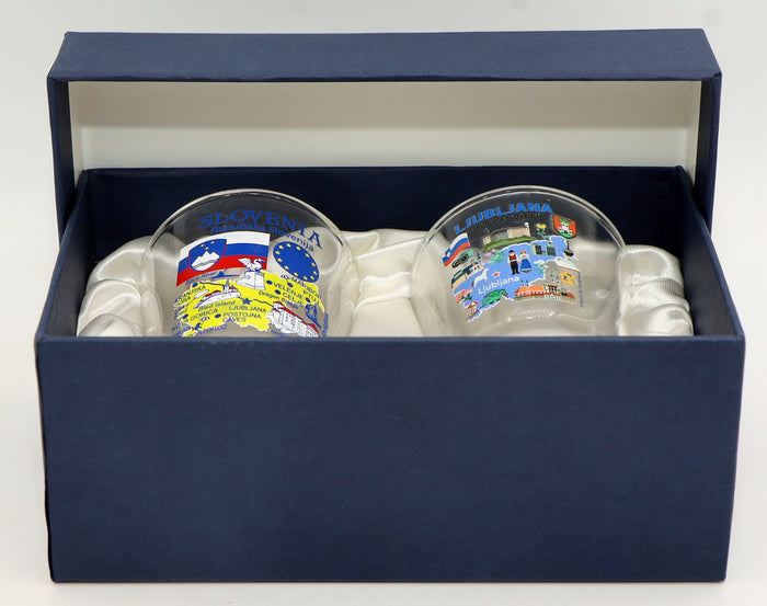 Slovenia Souvenir Boxed Shot Glass Set (Set of 2)