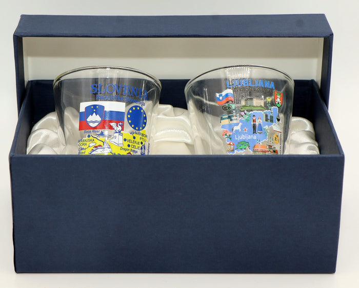 Slovenia Souvenir Boxed Shot Glass Set (Set of 2)