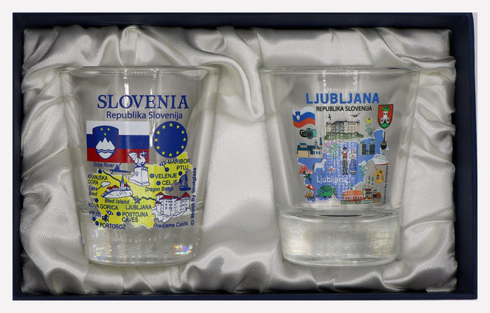 Slovenia Souvenir Boxed Shot Glass Set (Set of 2)