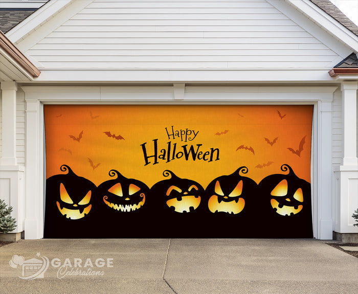 Smiling Pumpkins | 2-Car Garage Door Cover