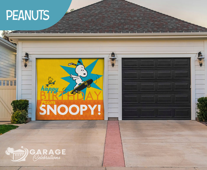 Snoopy Birthday! | 1-Car Peanuts® Garage Door Cover