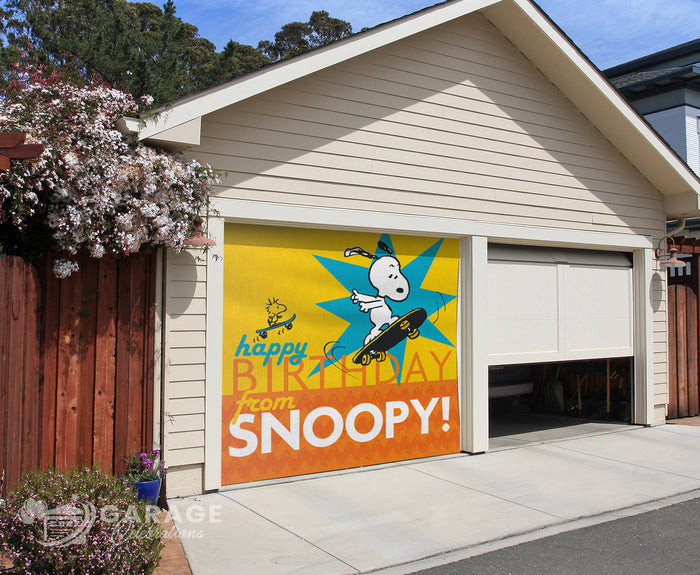 Snoopy Birthday! | 1-Car Peanuts® Garage Door Cover