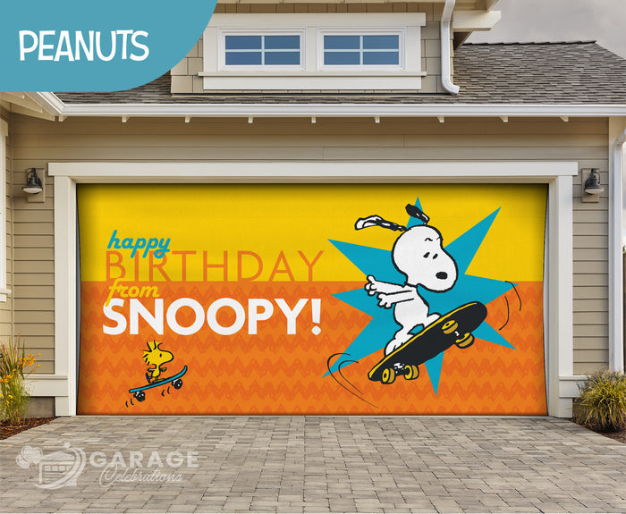 Snoopy Birthday! | 2-Car Peanuts® Garage Door Cover