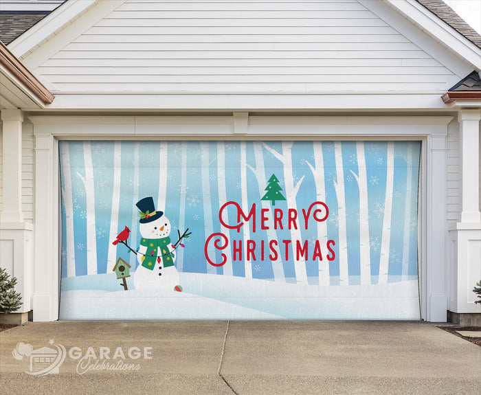 Snowman Christmas | 2-Car Garage Door Cover