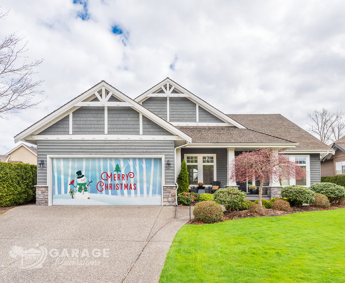 Snowman Christmas | 2-Car Garage Door Cover