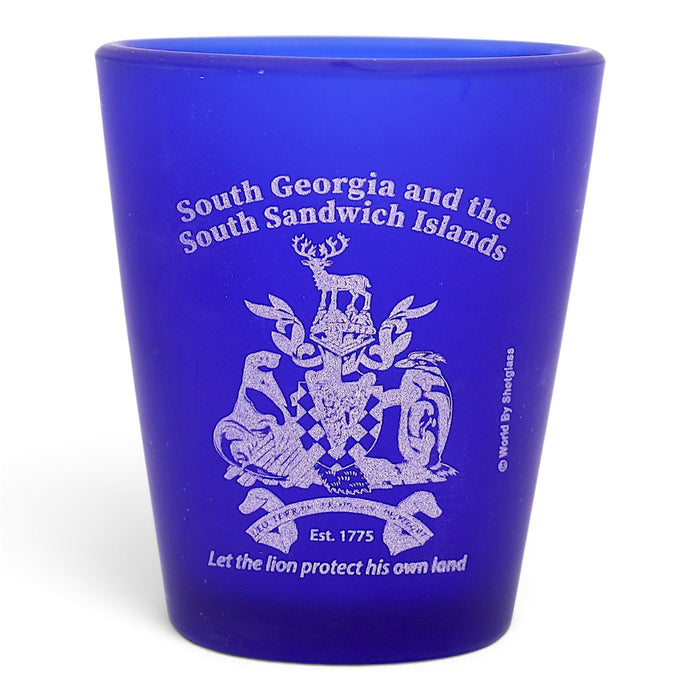 South Georgia & The South Sandwich Islands Cobalt Blue Frosted Shot Glass