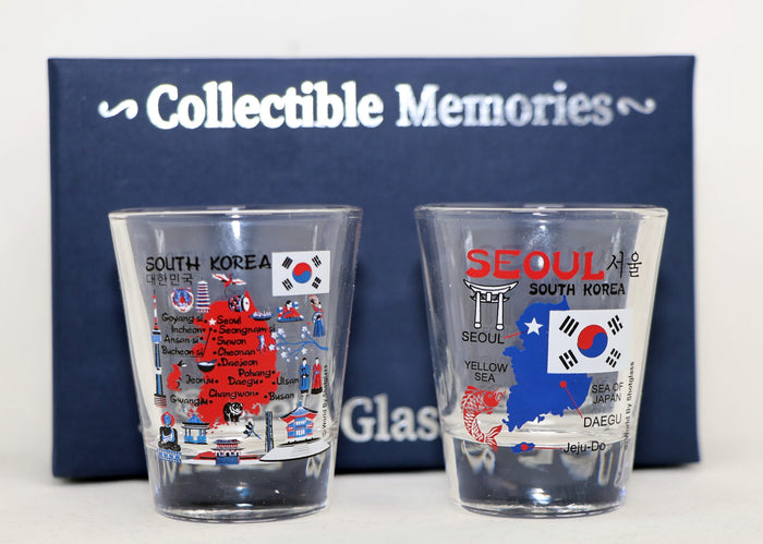 South Korea Seoul Souvenir Boxed Shot Glass Set (Set of 2)