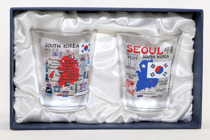 South Korea Seoul Souvenir Boxed Shot Glass Set (Set of 2)
