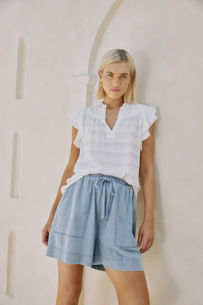 Sovana Frill Tank White
