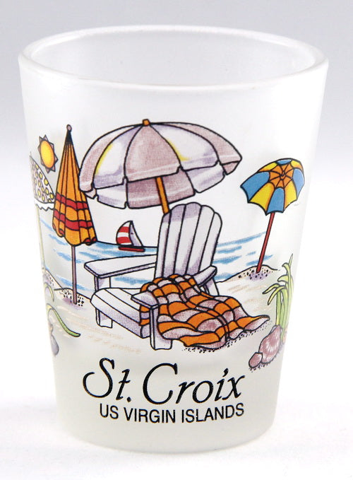 St. Croix US Virgin Islands Beach Chair Caribbean Shot Glass