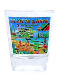 St. Kitts and Nevis Map and Attractions Collage Shot Glass