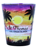 St. Thomas US Virgin Islands Palm Sunset In And Out Shot Glass