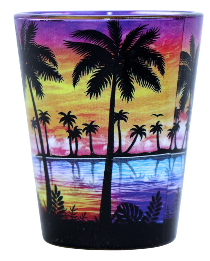 St. Thomas US Virgin Islands Palm Sunset In And Out Shot Glass
