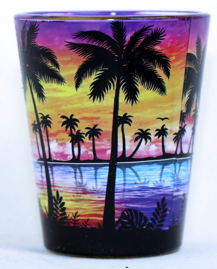 St. Thomas US Virgin Islands Palm Sunset In And Out Shot Glass