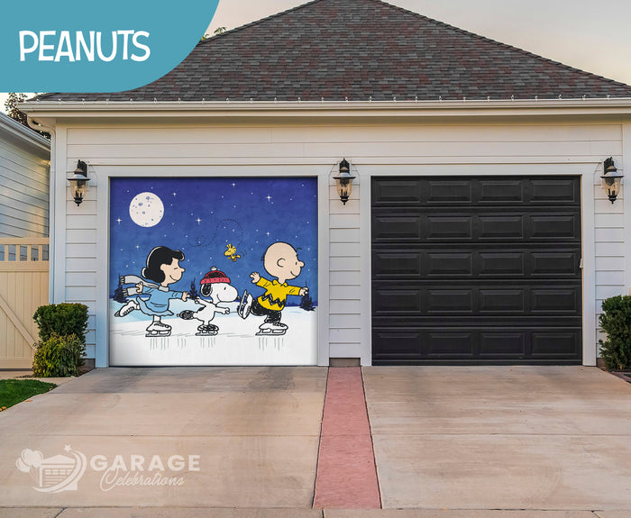Starlit Skate | 1-Car Peanuts® Garage Door Cover