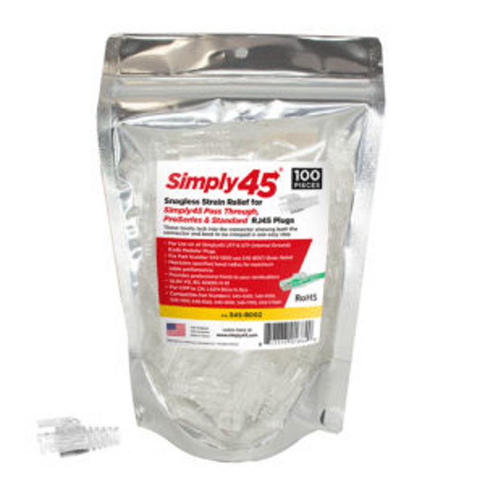 Strain Reliefs for all S45 Brand Cat6/6a UTP - 100pc Bag | S45-B002