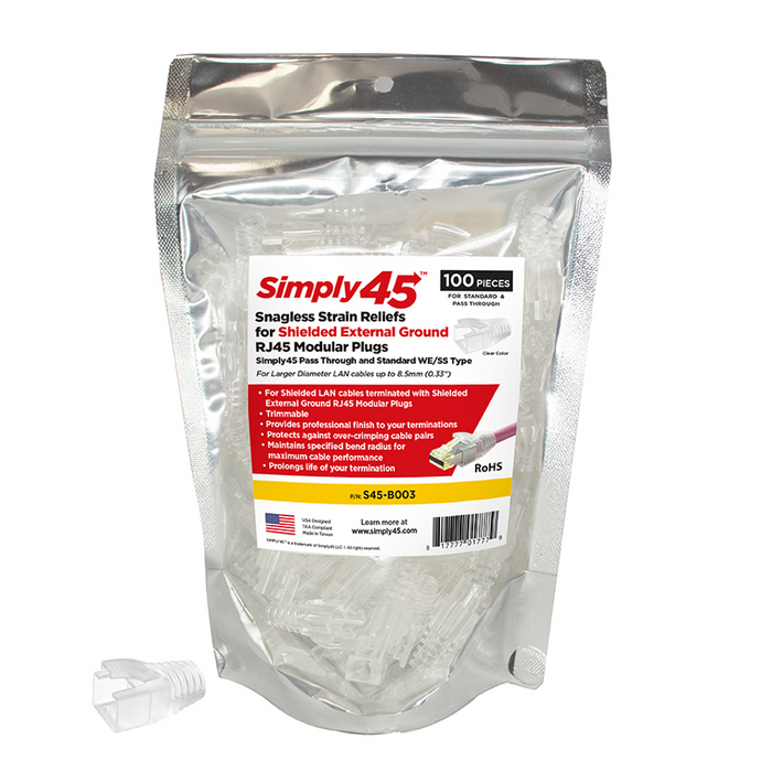 Strain Reliefs for all S45 Brand STP External Ground. -100pcs/Bag | S45-B003