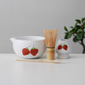 Strawberry Ceramic Matcha Set with Bowl and Chasen Holder
