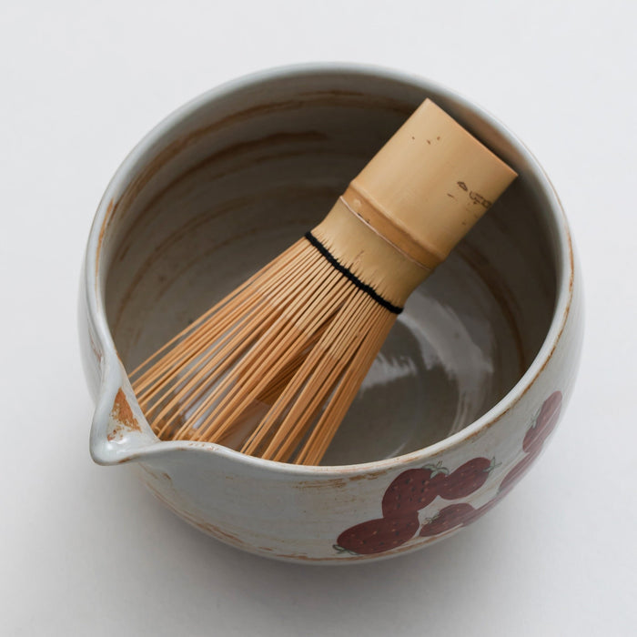 Strawberry Ceramic Matcha Set with Bowl and Chasen Holder