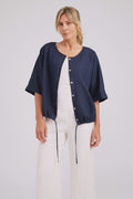 Studio Button Top/Jacket  Navy
