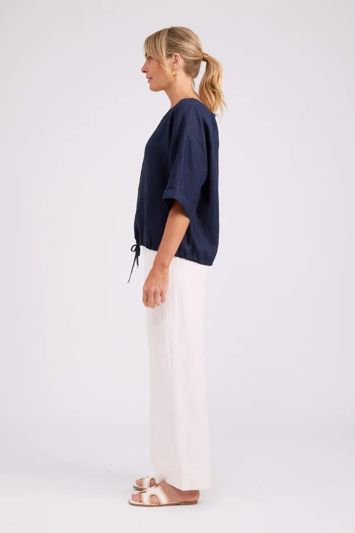 Studio Button Top/Jacket  Navy
