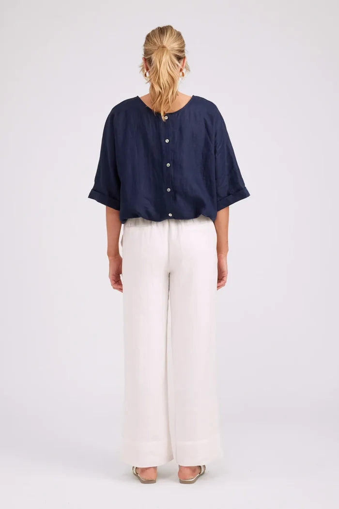 Studio Button Top/Jacket  Navy