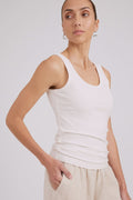 Studio Ribbed Tank White