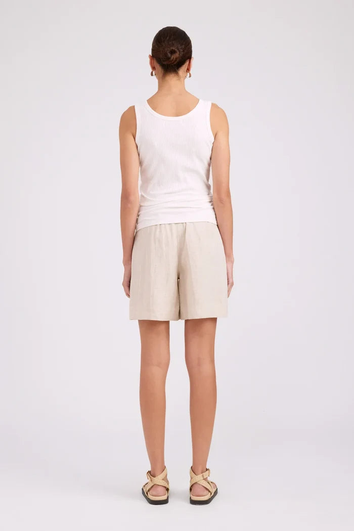 Studio Ribbed Tank White