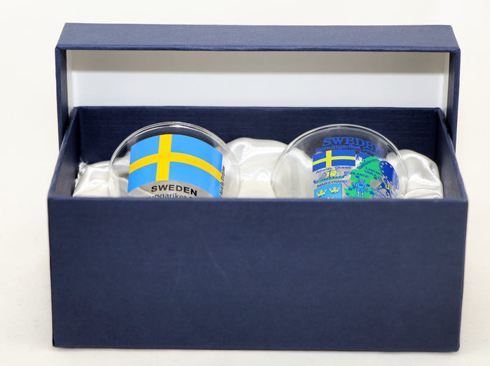Sweden Souvenir Boxed Shot Glass Set (Set of 2)