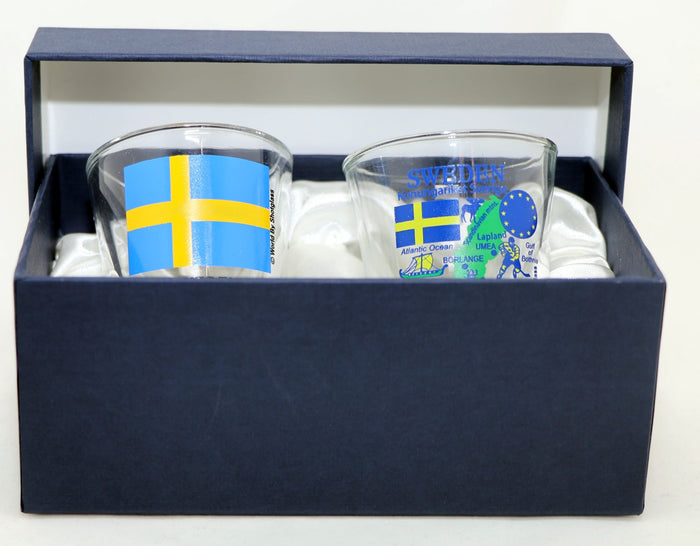 Sweden Souvenir Boxed Shot Glass Set (Set of 2)