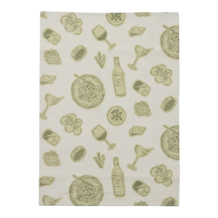 Taormina Cotton Tea Towel Olive