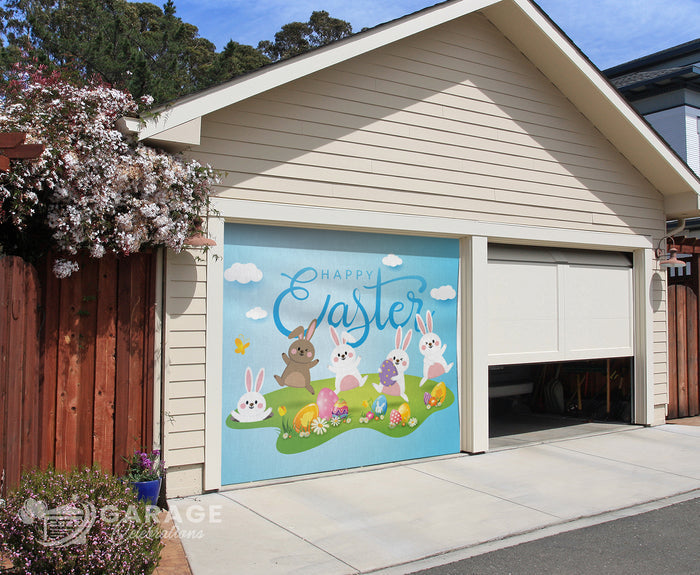 The Easter Bunny Hop! | 1-Car Garage Door Cover