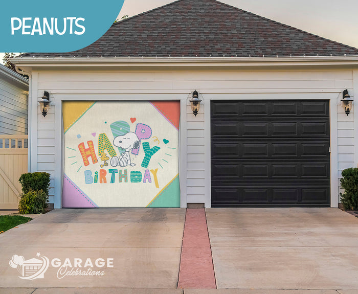 Time to Celebrate! | 1-Car Peanuts® Garage Door Cover