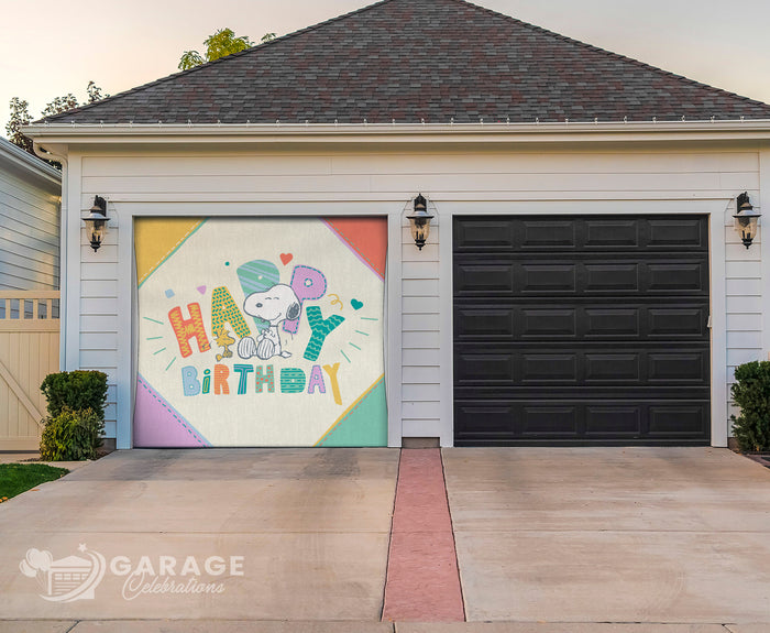 Time to Celebrate! | 1-Car Peanuts® Garage Door Cover