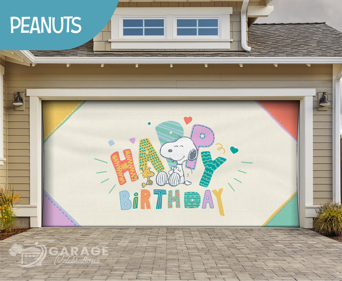 Time to Celebrate! | 2-Car Peanuts® Garage Door Cover