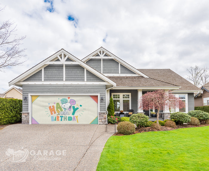 Time to Celebrate! | 2-Car Peanuts® Garage Door Cover