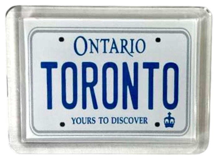 Toronto Ontario Canada License Plate Acrylic Small Fridge Collector's Souvenir Magnet 2.35" X 1.75"