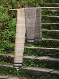 Tussar Silk and Merino Wool Stole | Gold and Black