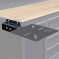 Close up of Viper Tool Storage black 60-inch 7-drawer workstation highlighting steel u-bracket attachment